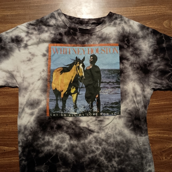 WHITNEY HOUSTON T-SHIRT - Small Acid Wash  Music Tee Shirt Pop Album R&B love - Picture 3 of 7